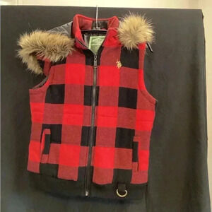 US Polo Association Women’s faux fur lined hooded vest
